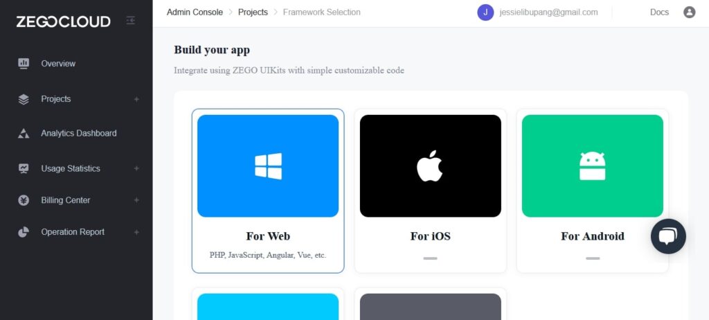 choose platform page with call kit uikit