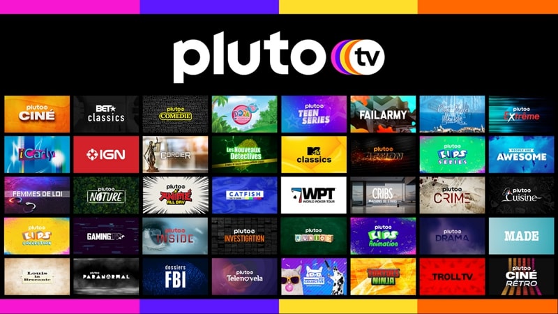 streaming services list - pluto tv