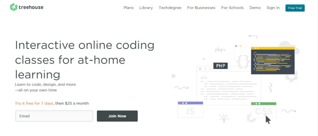 treehouse teach coding platforms