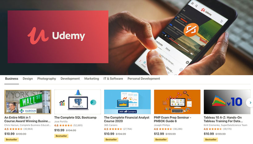 udemy coding platforms