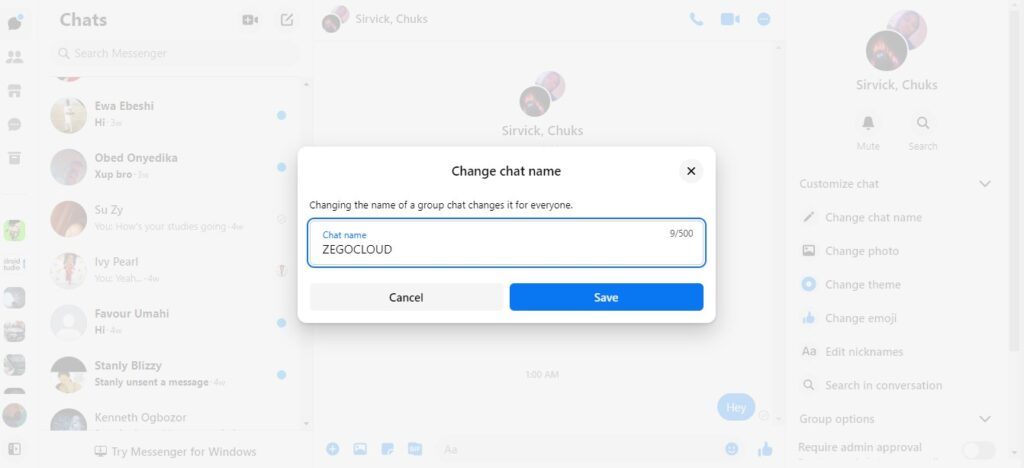 how to make group chat in messenger