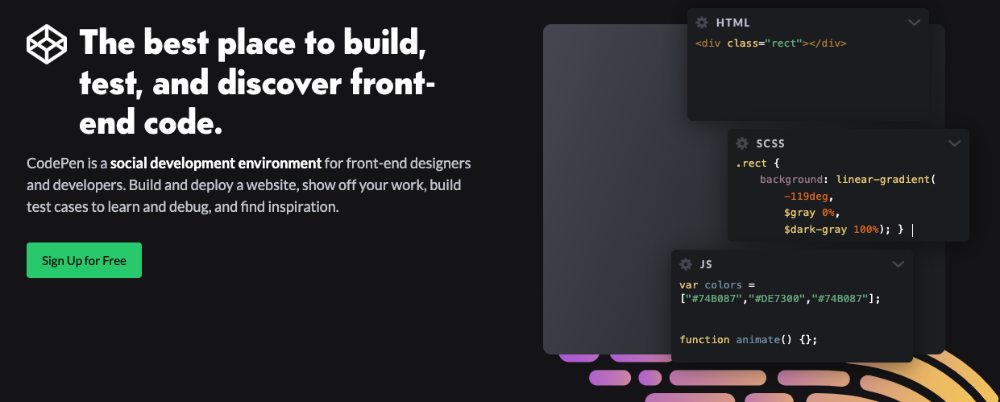 codepen coding platform