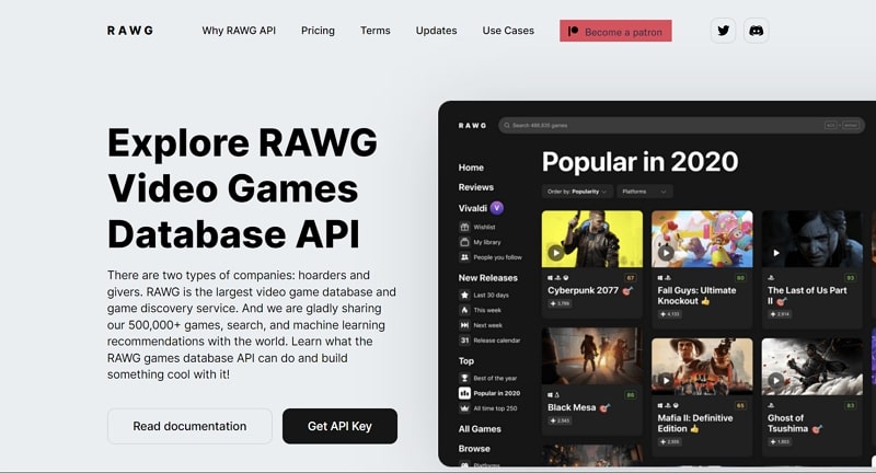 rawg gaming api