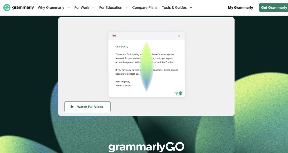 grammarly ai text generator