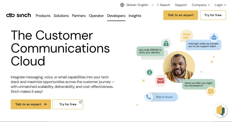 sinch communication apis for sms