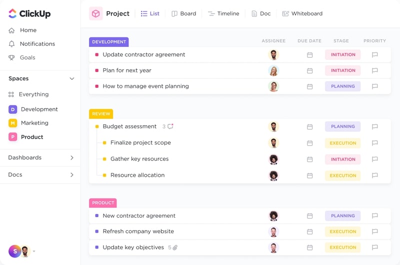 product management tool clickup
