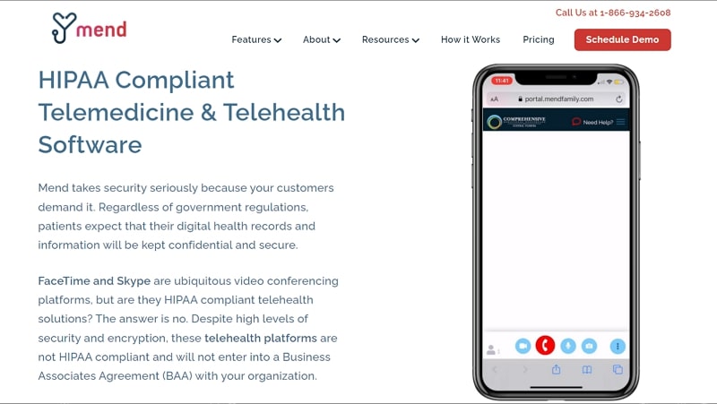 mend hipaa compliant video conferencing platform