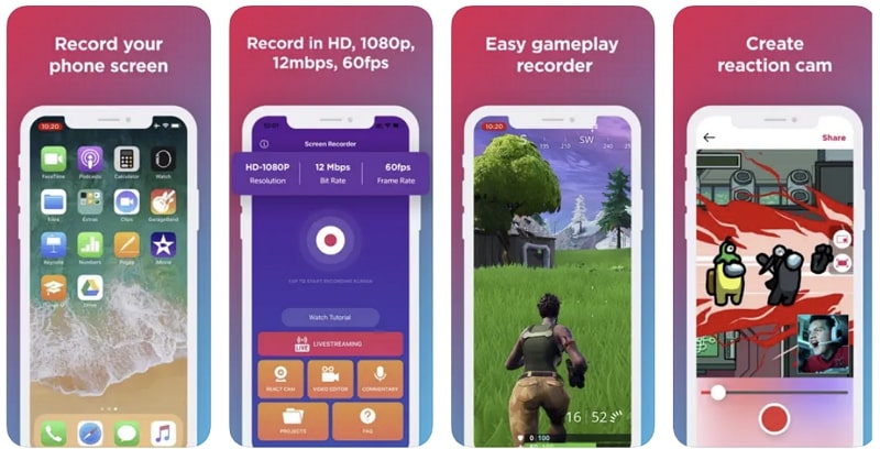 personalized video recording mobile app screen recorder- record game