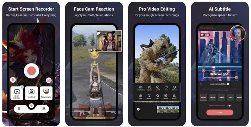 video recording mobile app screen recorder - v recorder