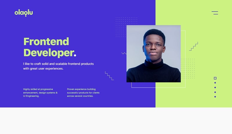 web developer portfolio templates - olaolu