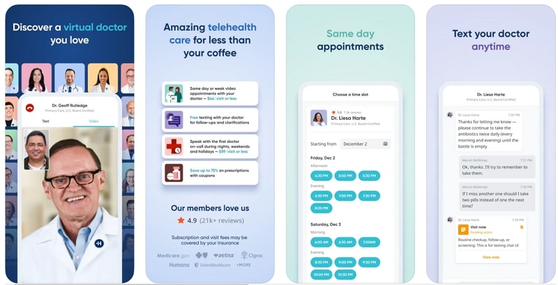 doctor appointment booking app - healthtap