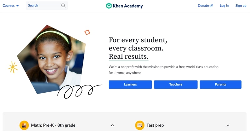 platform for online learning - khan academy