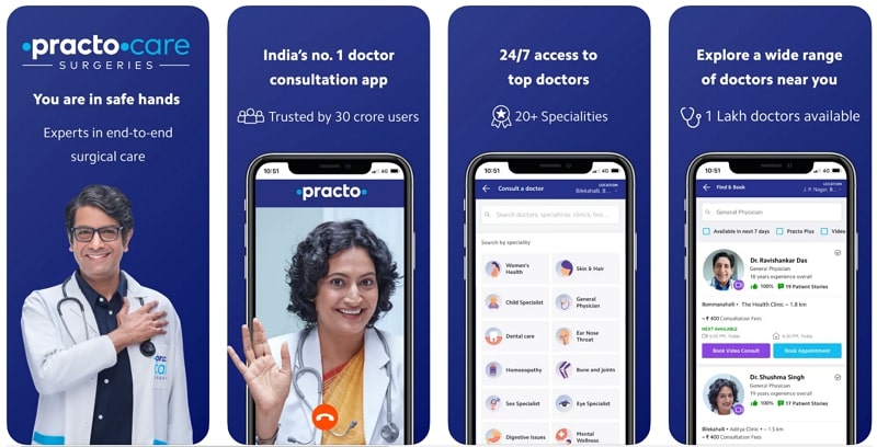 app to book doctors appointments - practo
