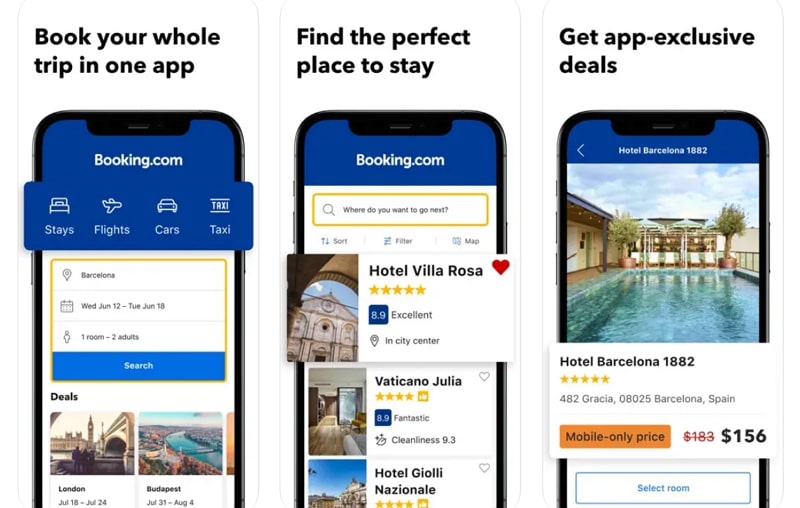 best hotel booking app - booking.com