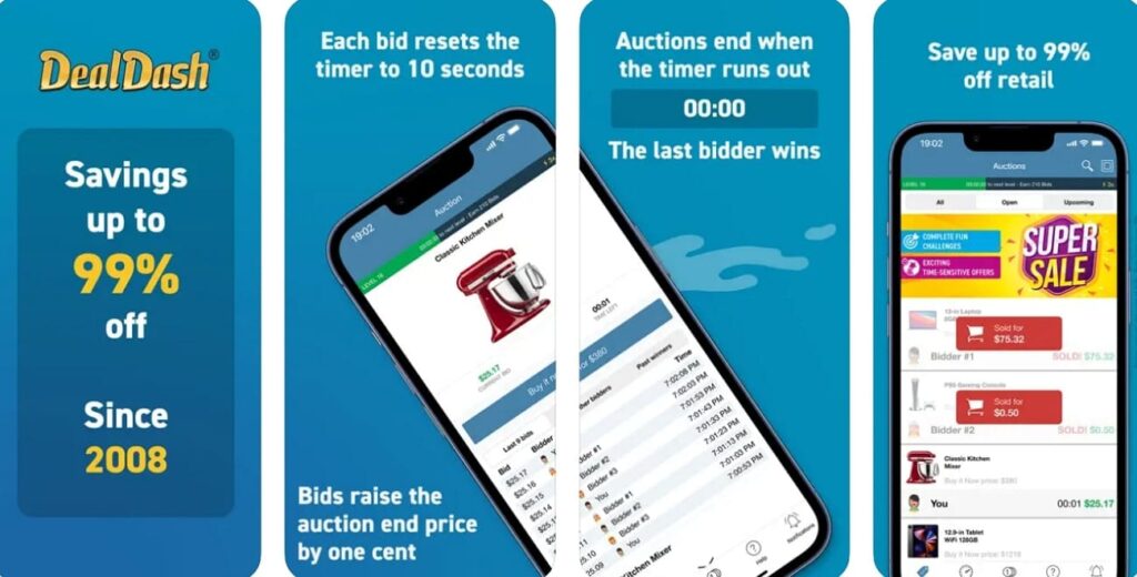 live auction app - dealdash