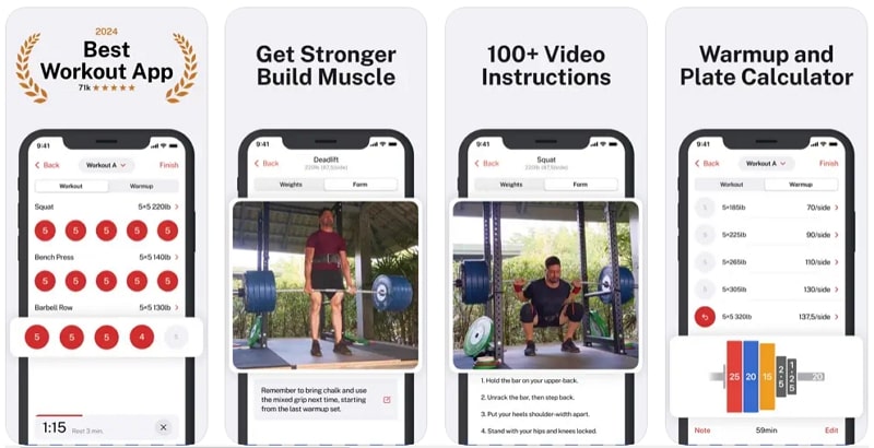 best strength training app for women - stronglifts