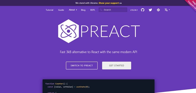 best framework for progressive web apps - preact