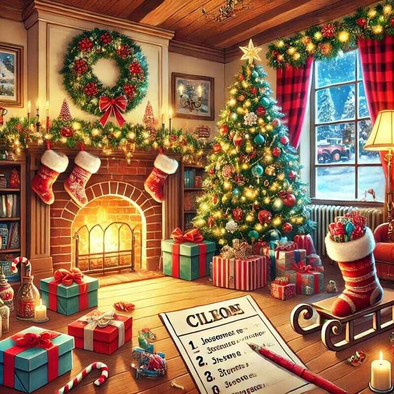 virtual christmas games - festive scavenger hunt