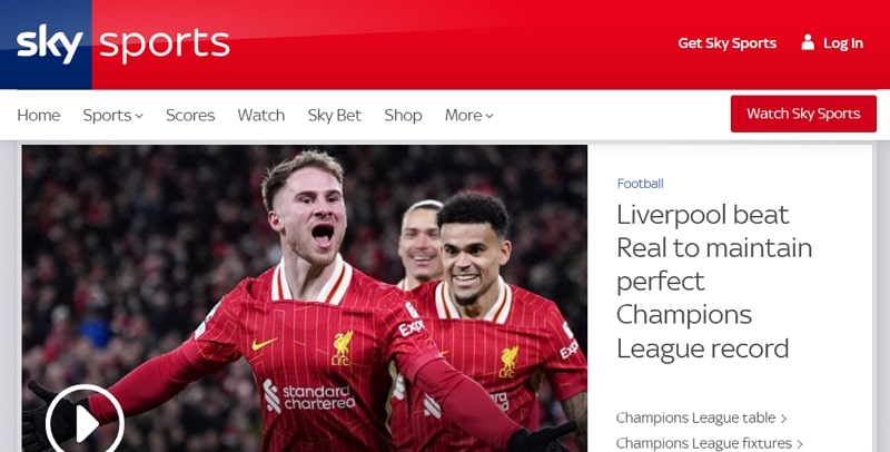 best free sports streaming websites - skysports