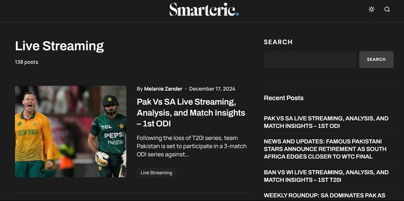 cricket streaming app - smartcric