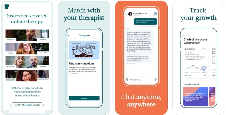 mental health mobile apps - talkspace