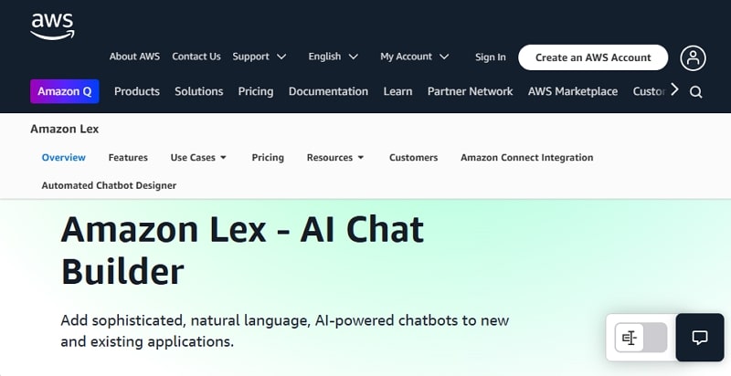 conversational ai companies - amazon lex