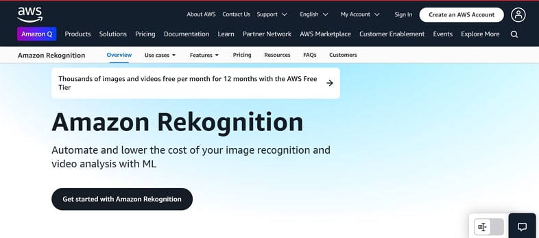 facial recognition system - amazon rekognition