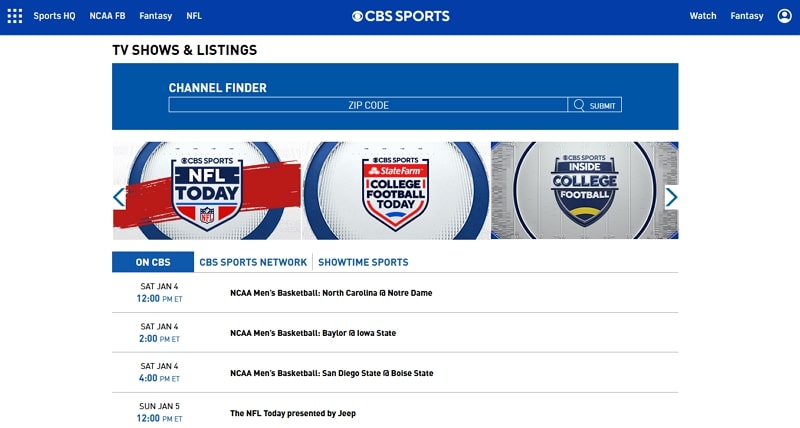 website like dazn - cbs sports tv