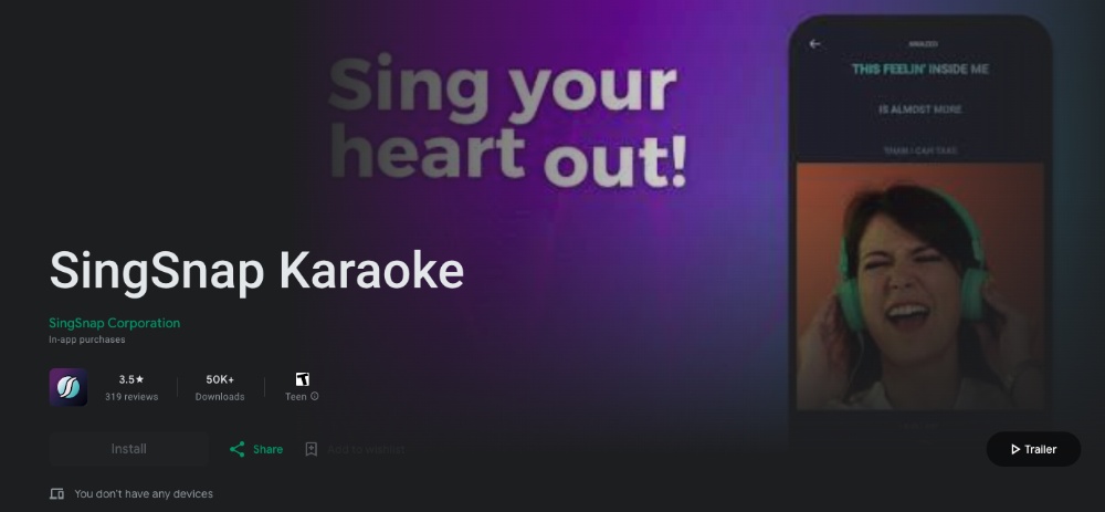 karaoke app - singsnap