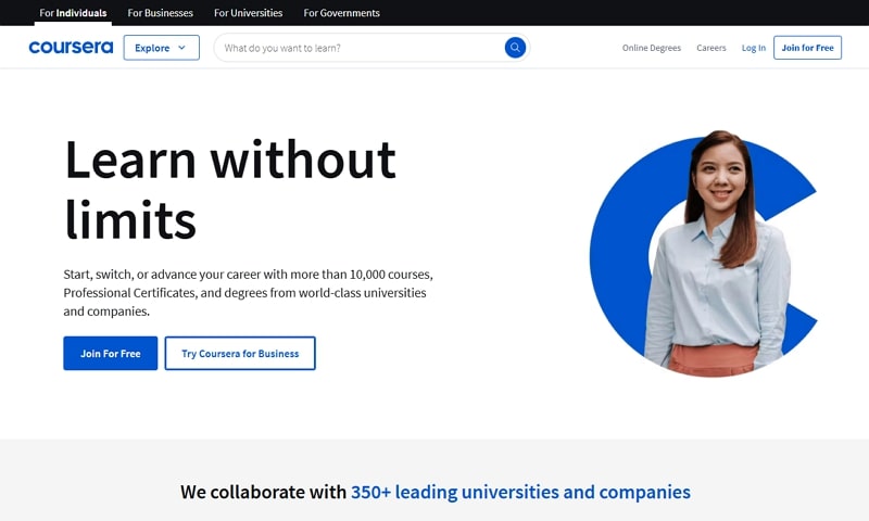 website portal - coursera