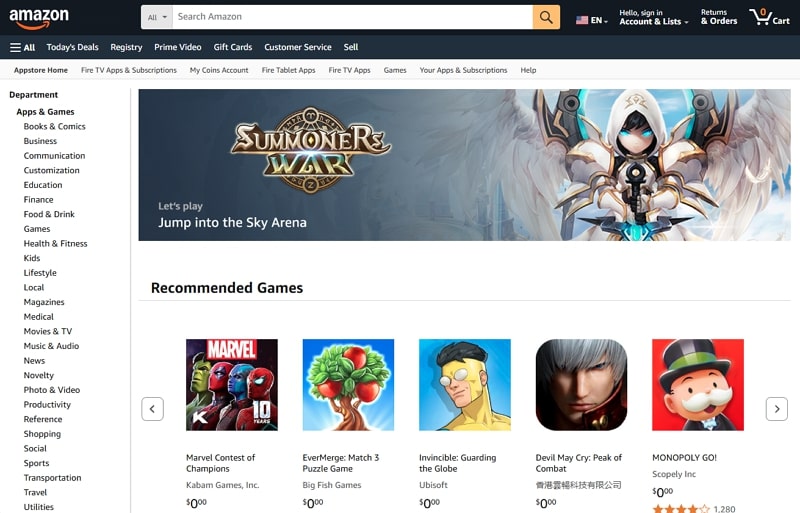 android app store alternative - amazon app store
