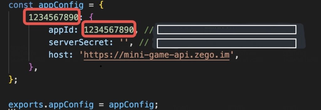 Fill in  the required appID for mini game service