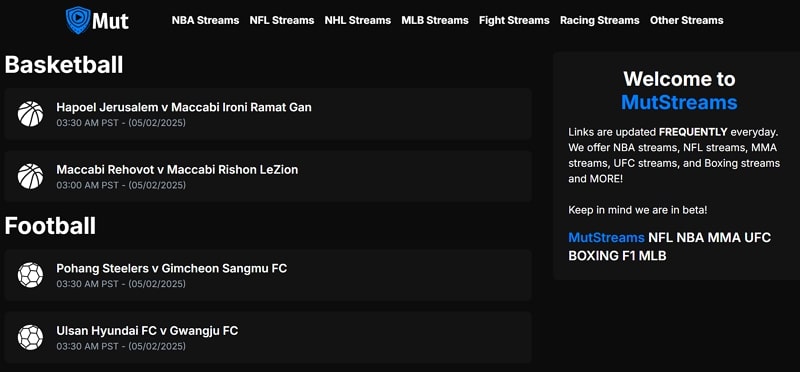 buffstreams alternative - mutstreams