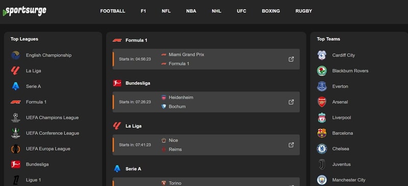 sites like buffstreams - sportsurge