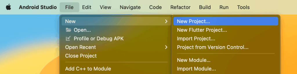 create your android project