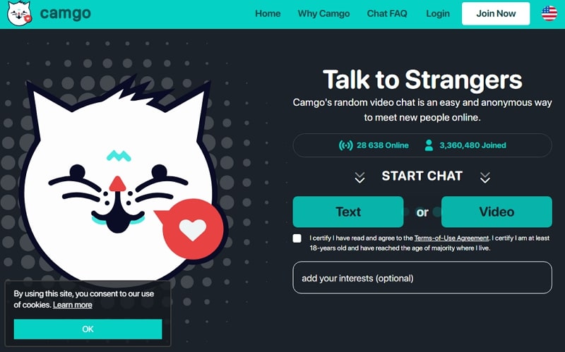 chat websites like chatroulette - camgo