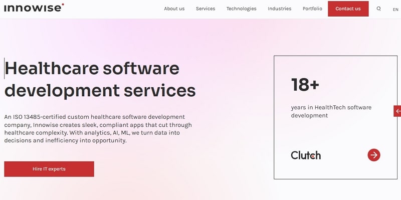 healthcare software development companies - innowise