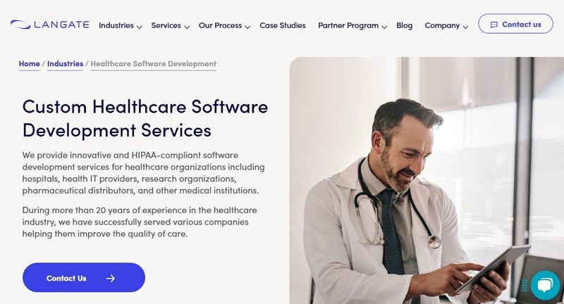 healthcare software development companies - langate