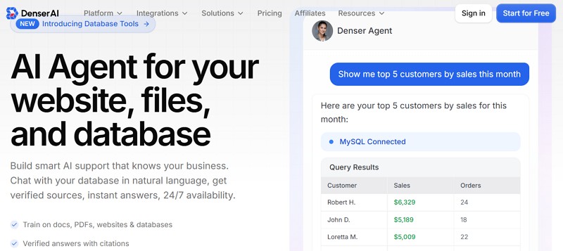 chatbase competitor - denser ai