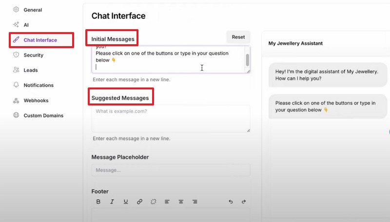 chat interface