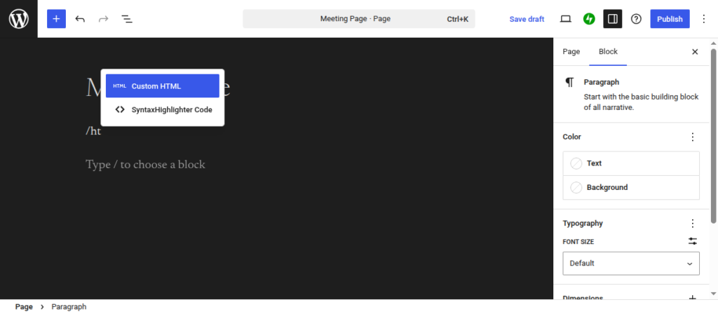 custom html