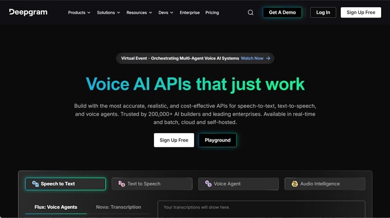 ai audio api - deepgram