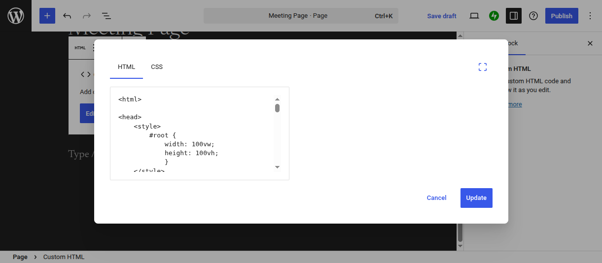 paste the integration code