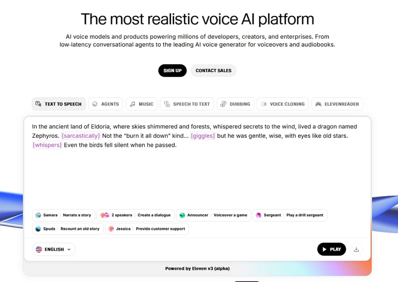 text to speech api - elevenlabs