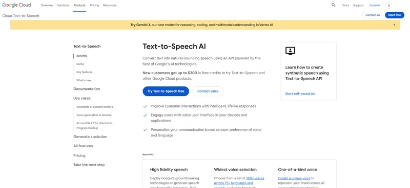 tts api - google cloud