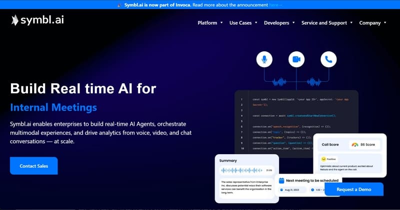 ai voice api - symbl ai