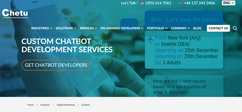 ai chatbot development services - chetu