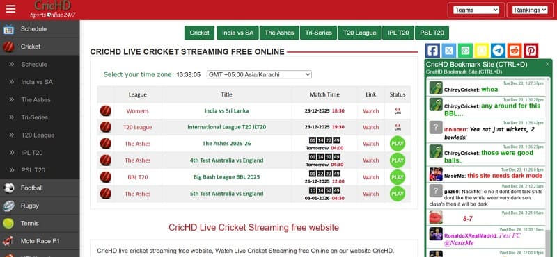 methstreams alternative - crichd