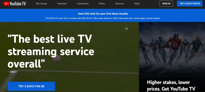 alternative to methstreams - youtube tv