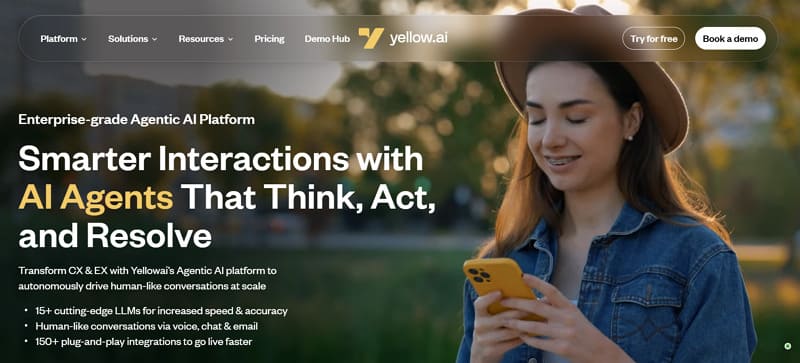 ai chatbot service - yellow ai